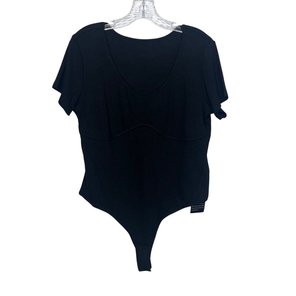 Blingfit‎ Bodysuit XL Black New Short Sleeve Stretchy